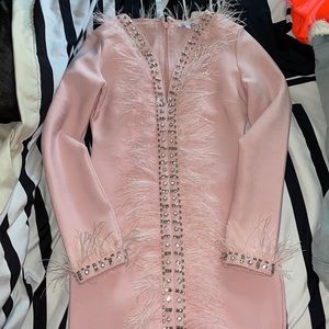 PINK FEATHER & DIAMONDS DRESS